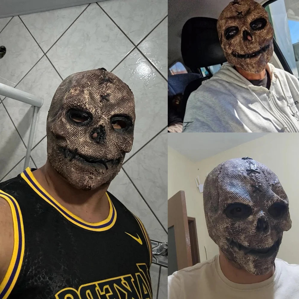 Masque Crâne Horreur en Toile de Jute Cousue