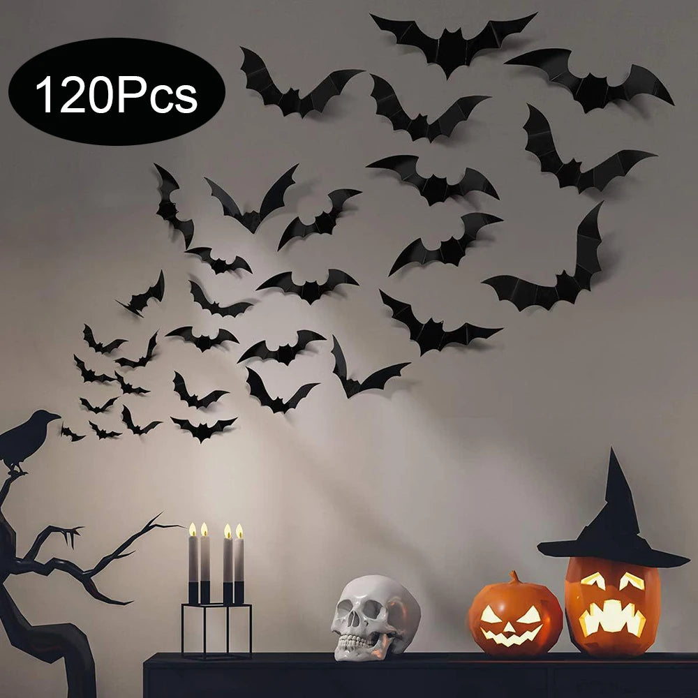 120 Stickers Muraux Chauves-Souris 3D