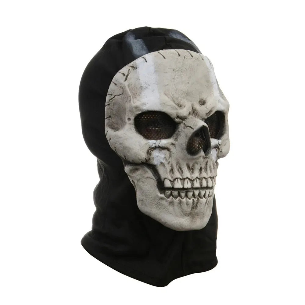 Masque Cagoule Crâne Vieilli à Marques Blanches