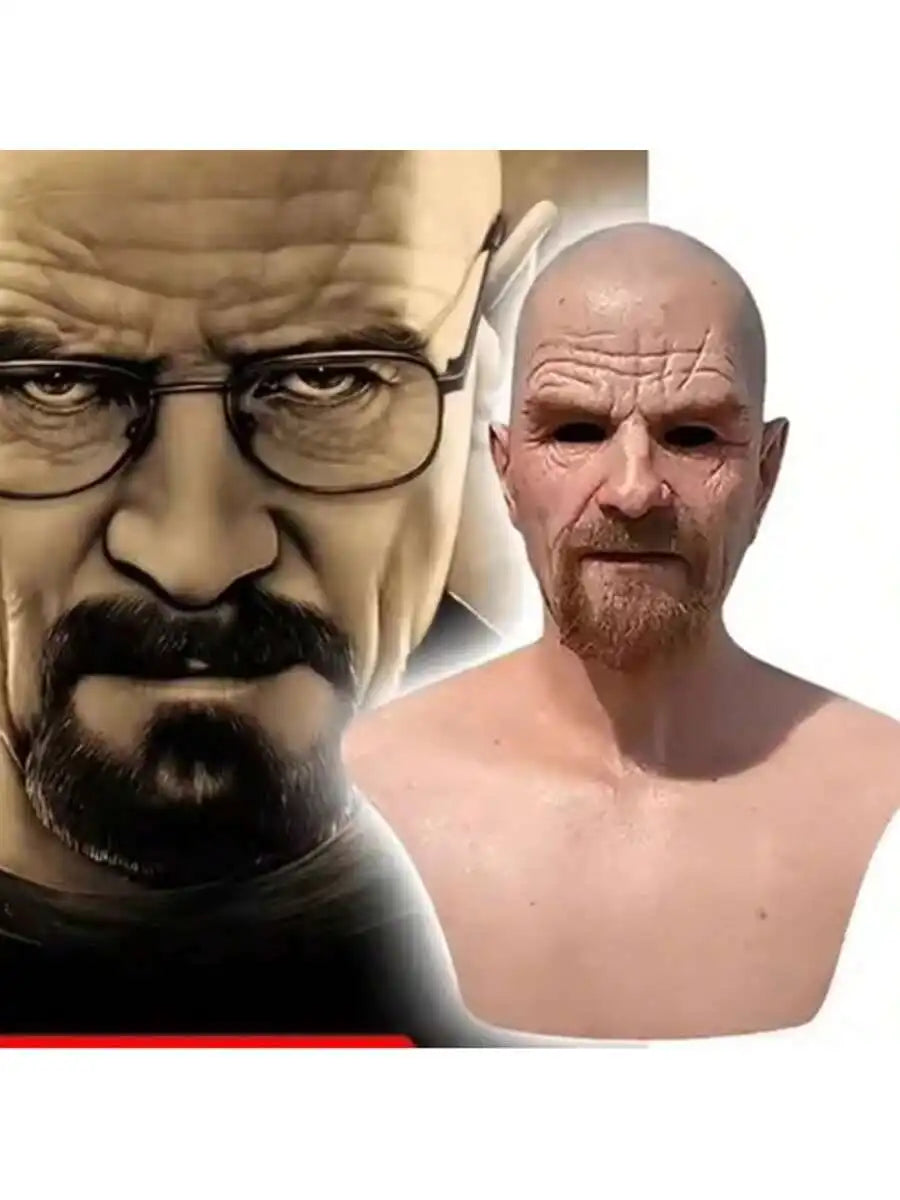 Masque Réaliste en Silicone de Vieil Homme Chauve
