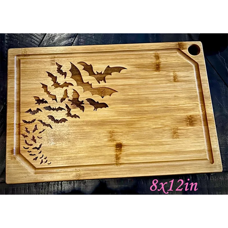 Planche à Découper en Bambou Gravée Chauves-Souris
