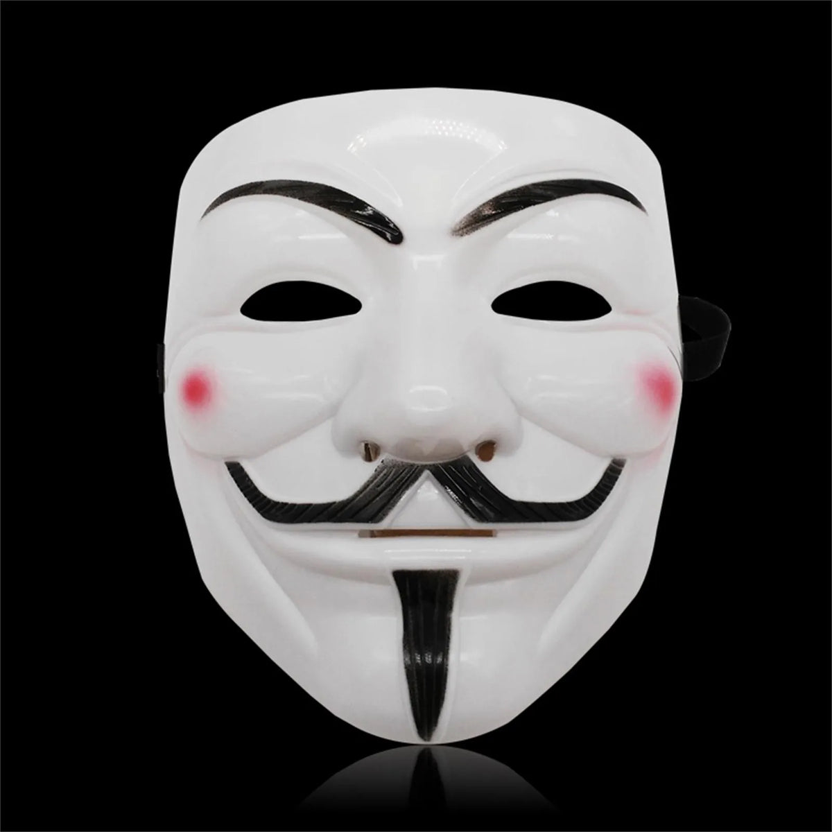 Masque Guy Fawkes Blanc à Moustache et Joues Rouges