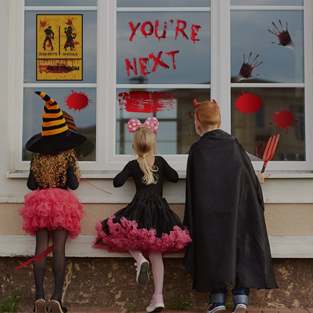 Autocollants d'Halloween Horreur "You're Next" et Mains