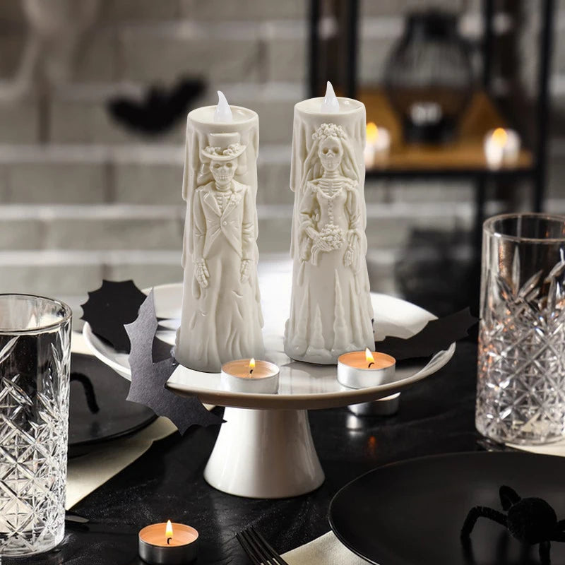 Bougies LED Squelettes Mariés sans Flamme
