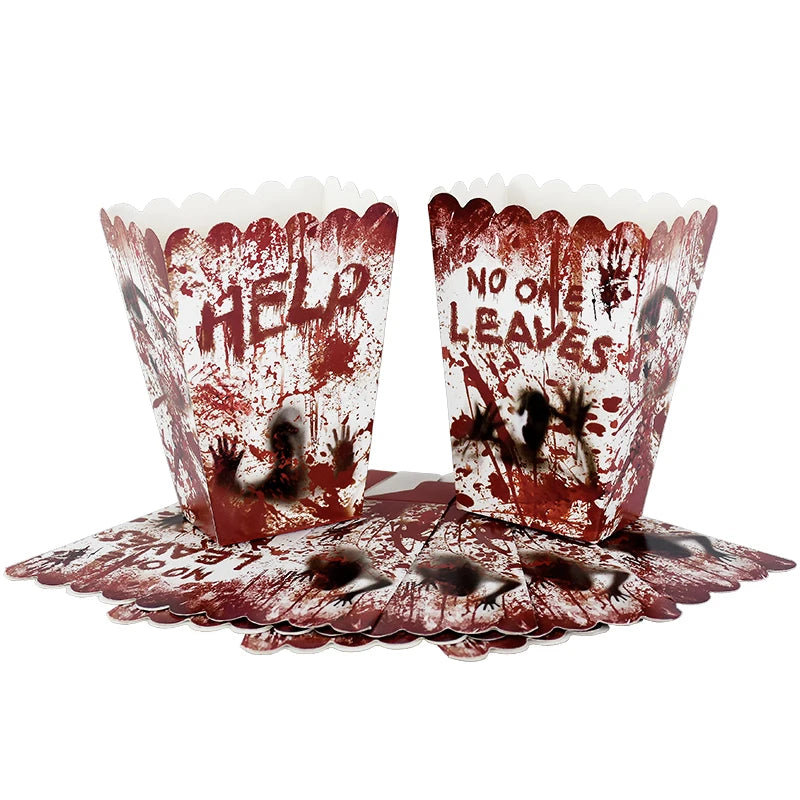 Set de Vaisselle Horreur "Help" Effet Sanglant
