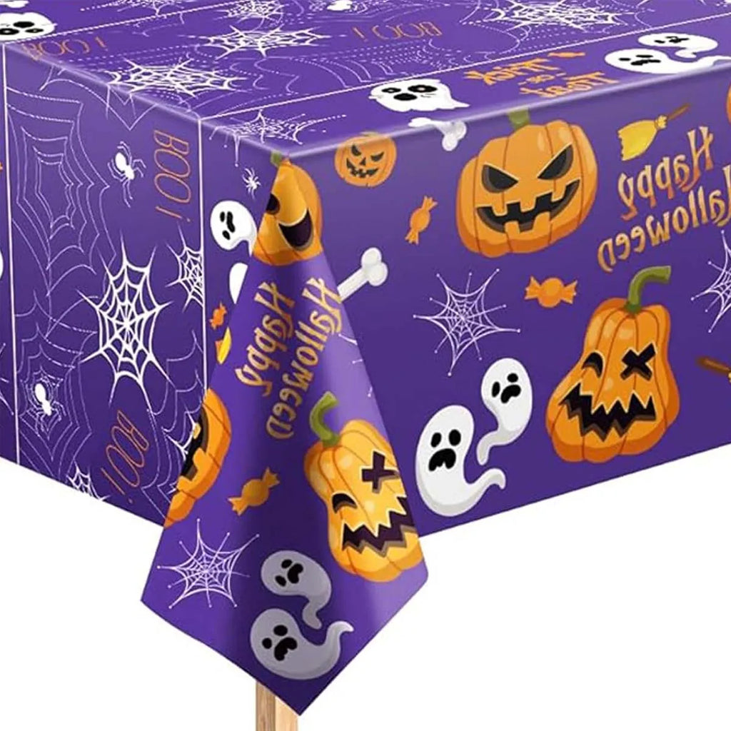 Lot de 2 Nappes Rectangulaires d'Halloween Noire et Violette