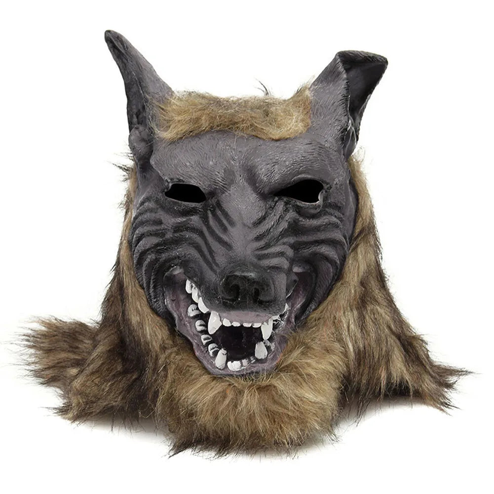 Masque de Loup-Garou Effrayant en Latex avec Fourrure