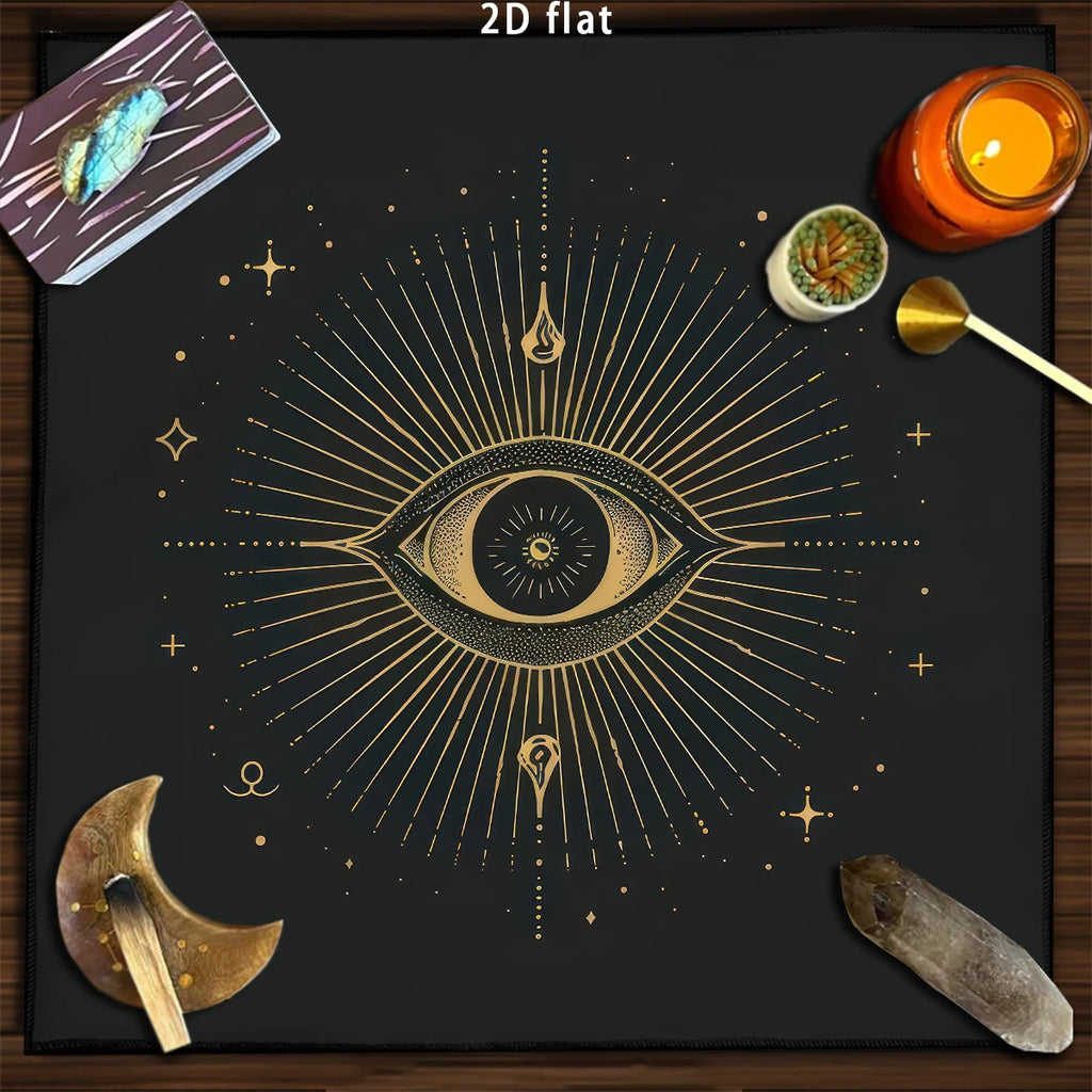 Tapis de Divination Astrologique Noir et Doré