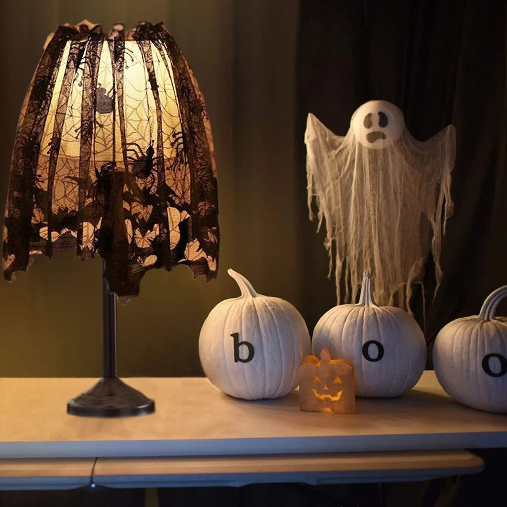 Abat-jour Halloween en Dentelle Noire Toile d'Araignée
