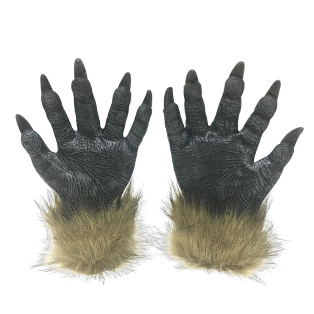 Masque de Loup-Garou Effrayant en Latex avec Fourrure