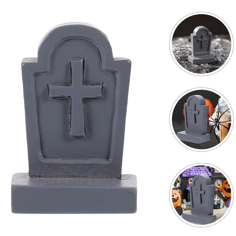 Lot de Mini Pierres Tombale Grises d'Halloween