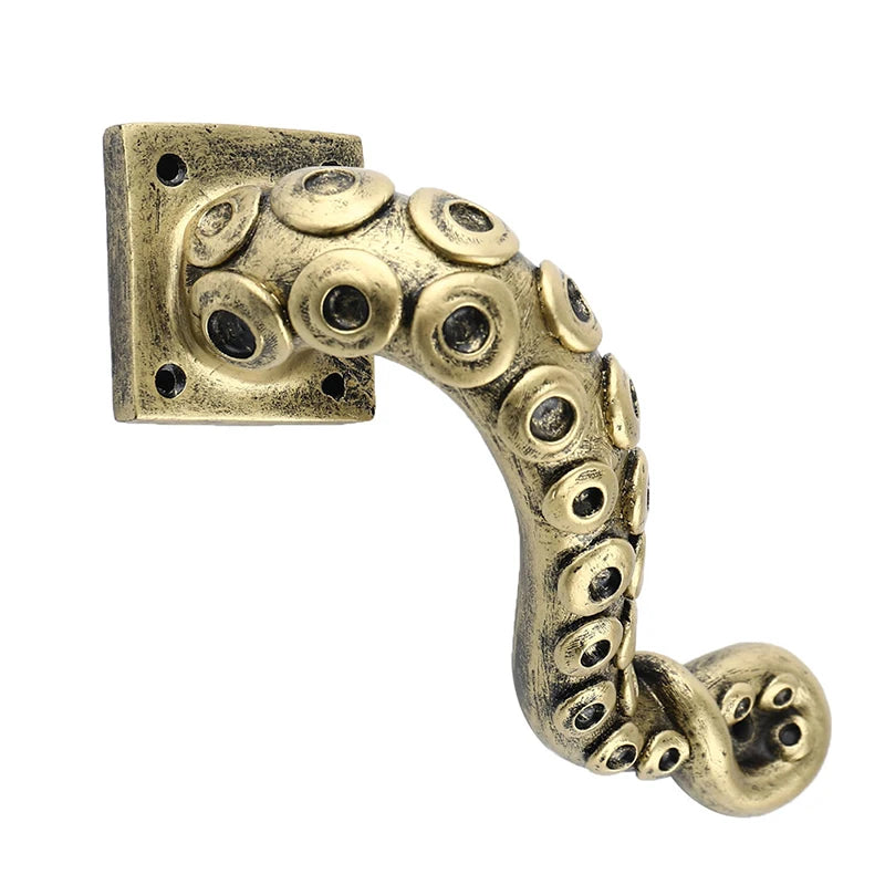 Poignée de Porte en Bronze Antique à Tentacule de Poulpe
