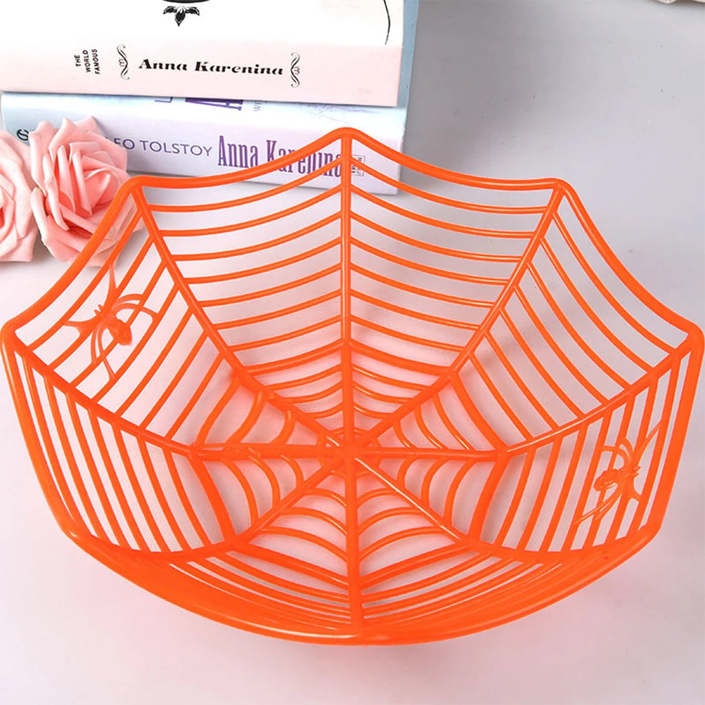 Corbeille à Bonbons Flexible Toile d'Araignée Halloween