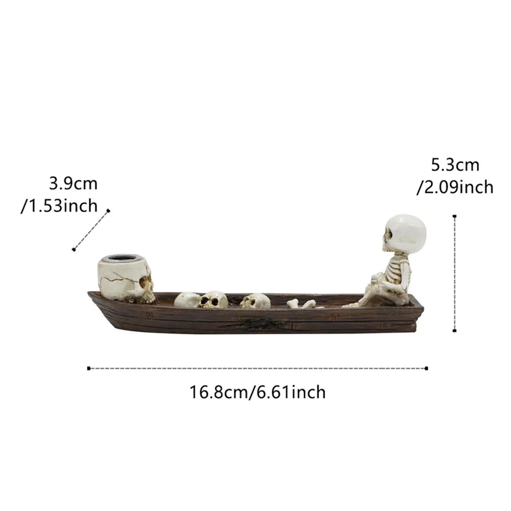 Brûleur d'Encens Bateau Squelette à Effet Cascade