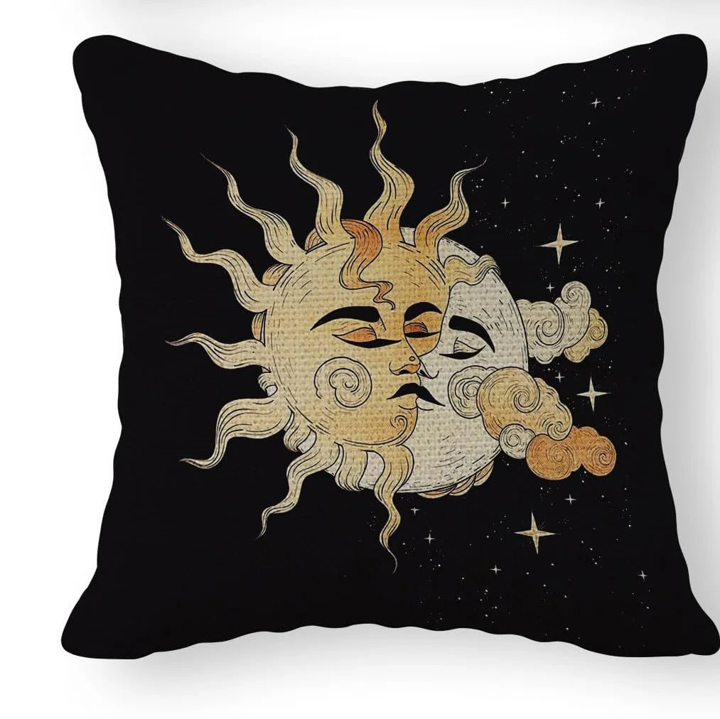 Lot de Housses de Coussin Mystiques Noir et Doré