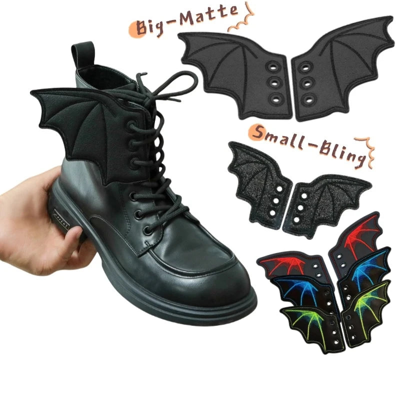 Ailes de Chauve-Souris pour Bottes, Noir Mat ou Scintillant