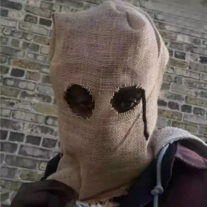 Masque Horreur en Toile de Jute avec Larme Noire