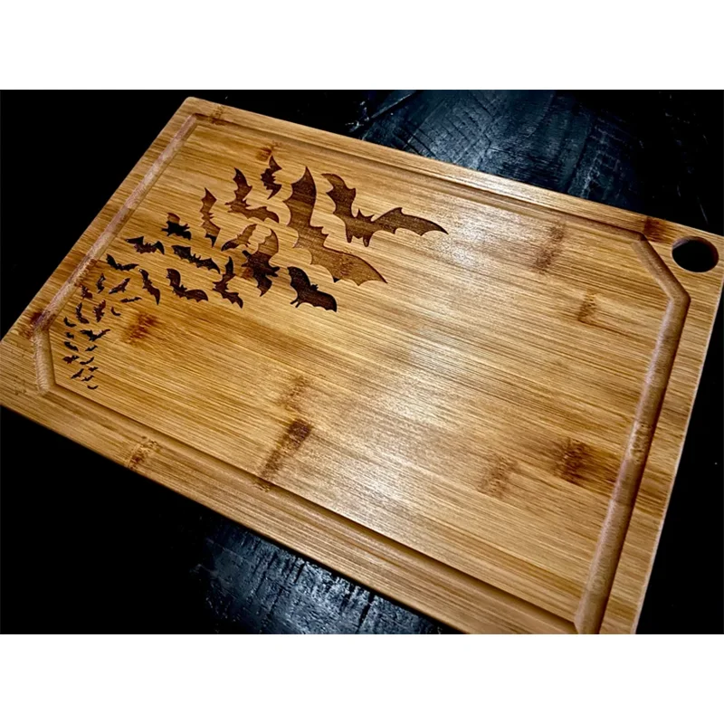 Planche à Découper en Bambou Gravée Chauves-Souris