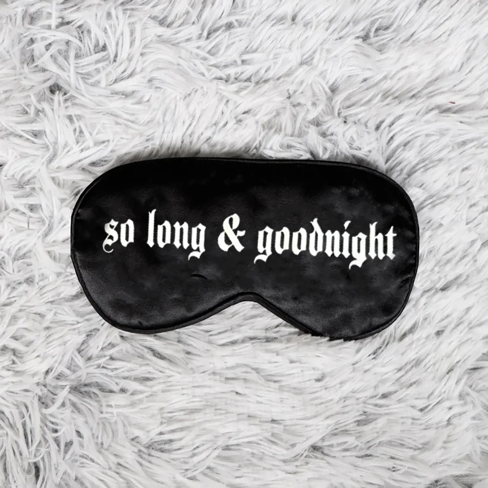 Masque de Sommeil Gothique Noir à Texte Décalé