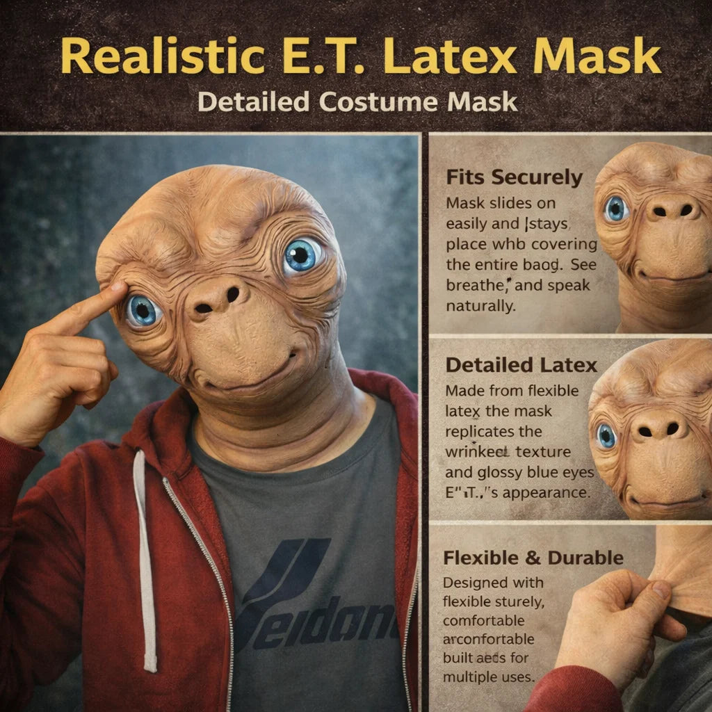 Masque en Latex E.T. aux Yeux Bleus
