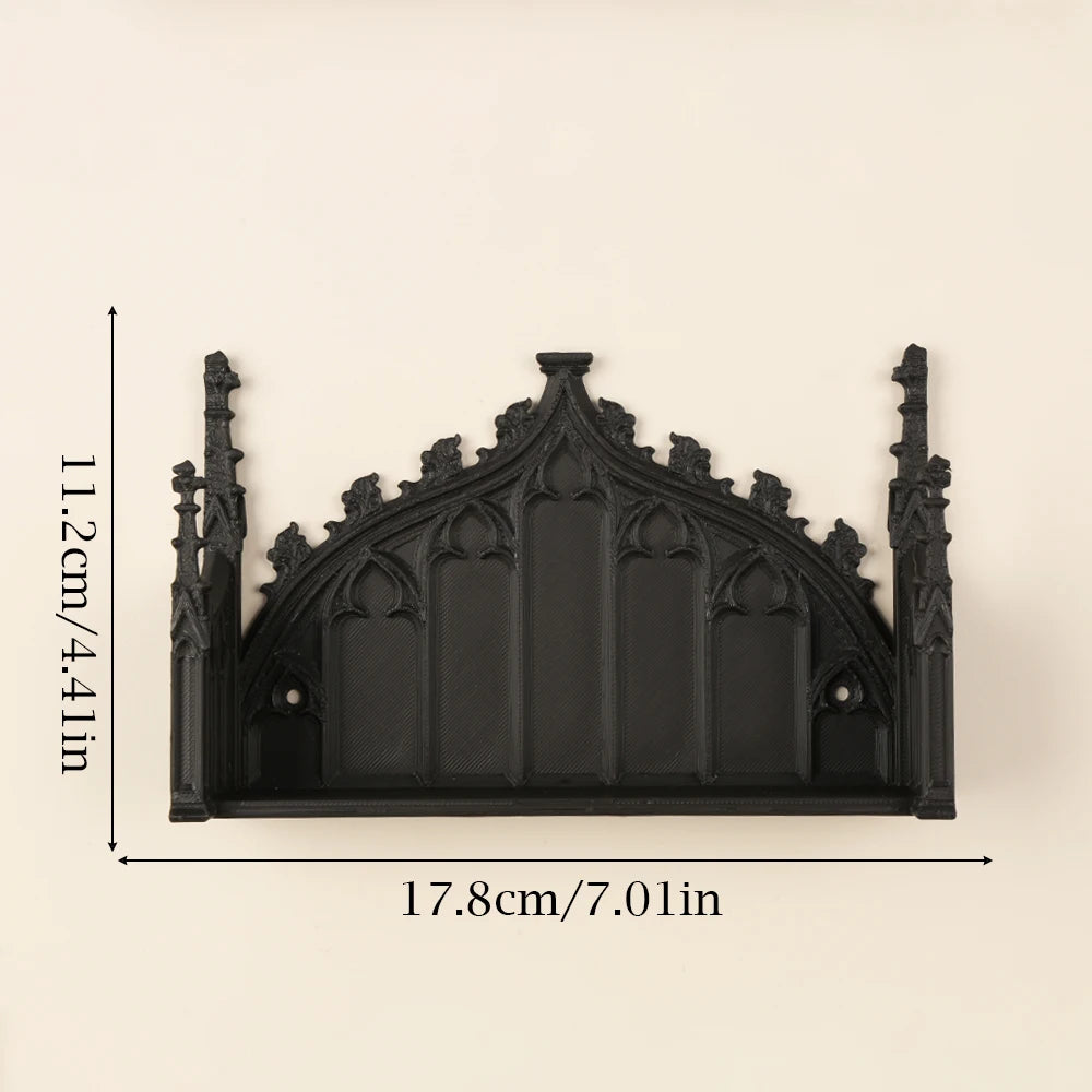 Étagère Murale Gothique Noire à Arcades