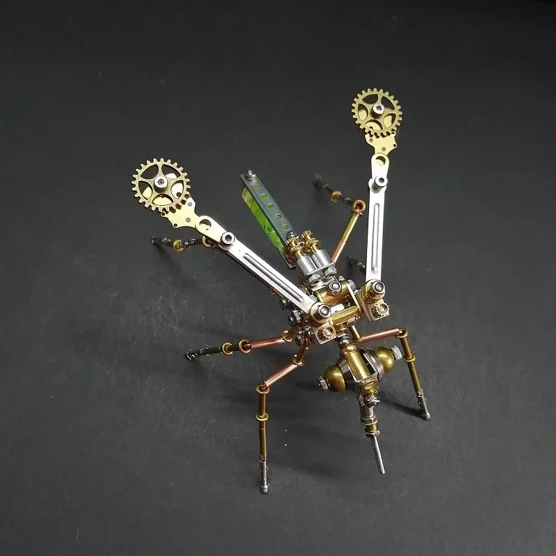 Sculpture Araignée Steampunk en Métal Doré