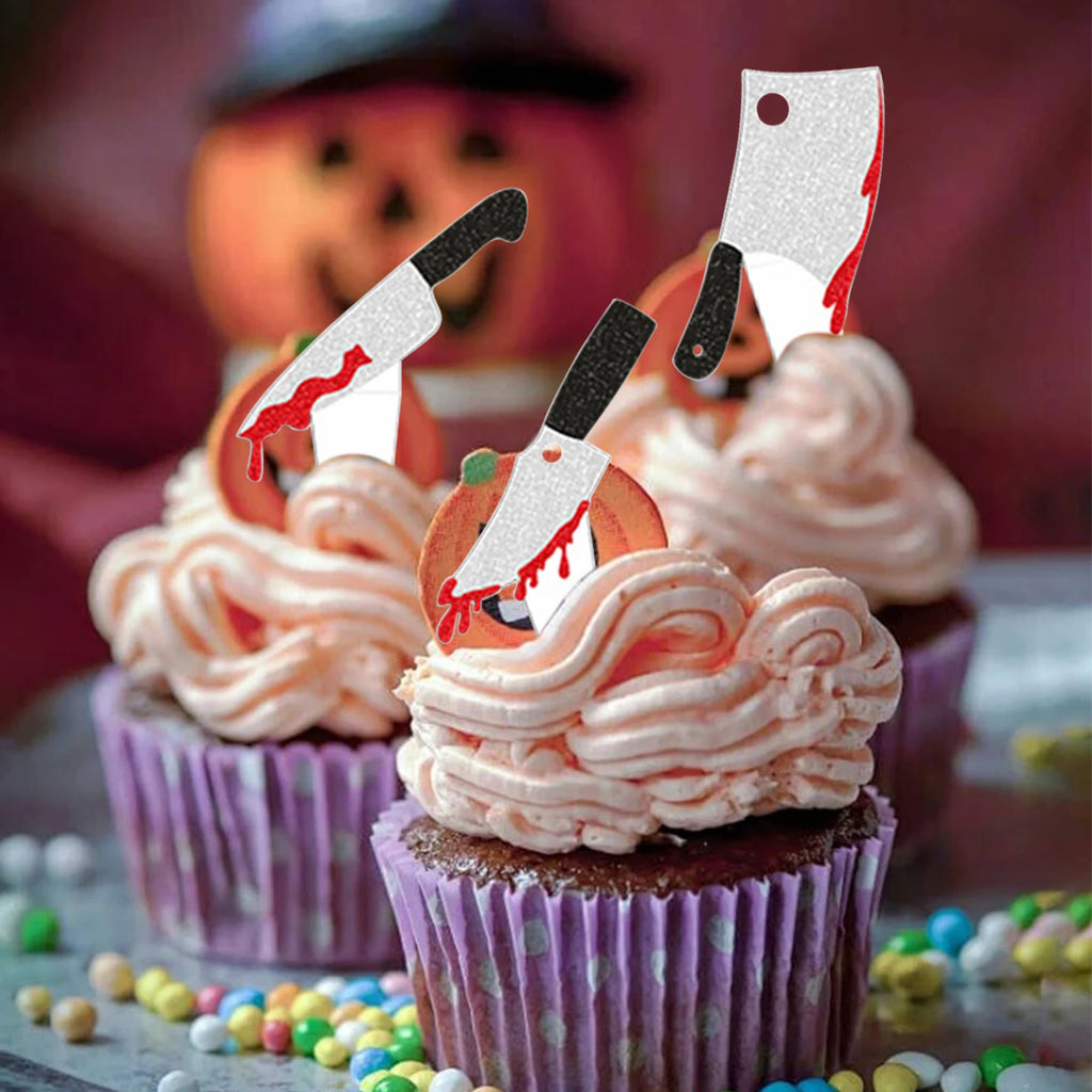 Décorations de Gâteau Halloween Ensanglantées Pailletées