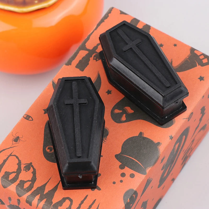 Mini Boîte Cercueil Noire à Croix pour Halloween