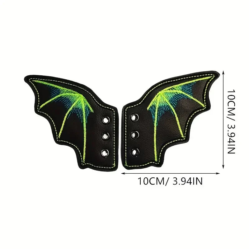 Ailes de Chauve-Souris pour Bottes, Noir Mat ou Scintillant