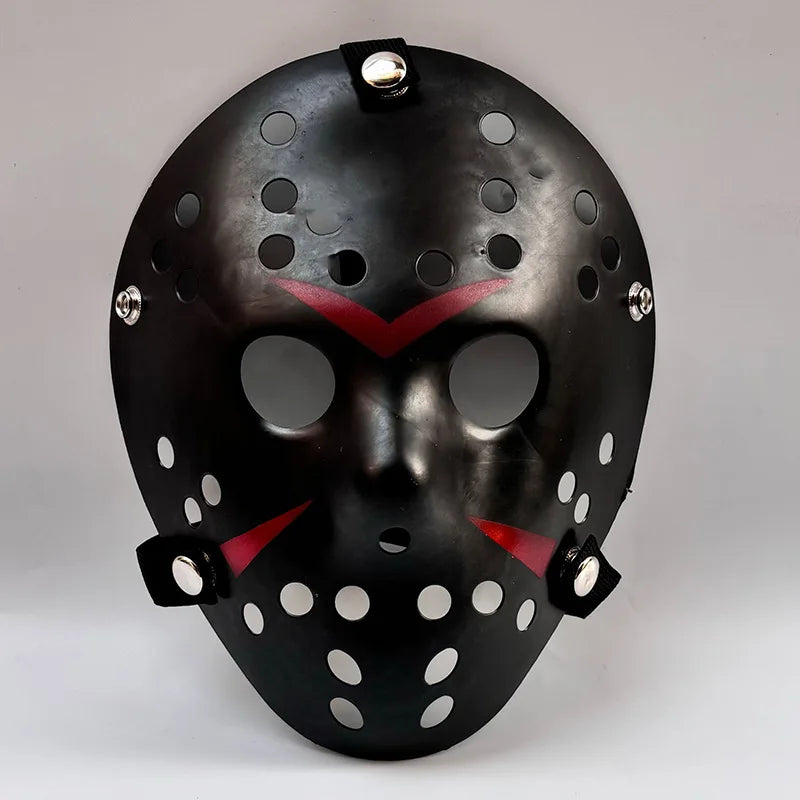Masque de Hockey Horreur Blanc à Chevrons Rouges