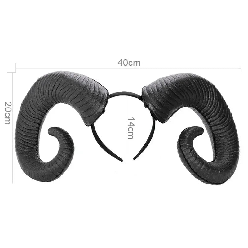 Serre-tête à Grandes Cornes de Bélier Noires