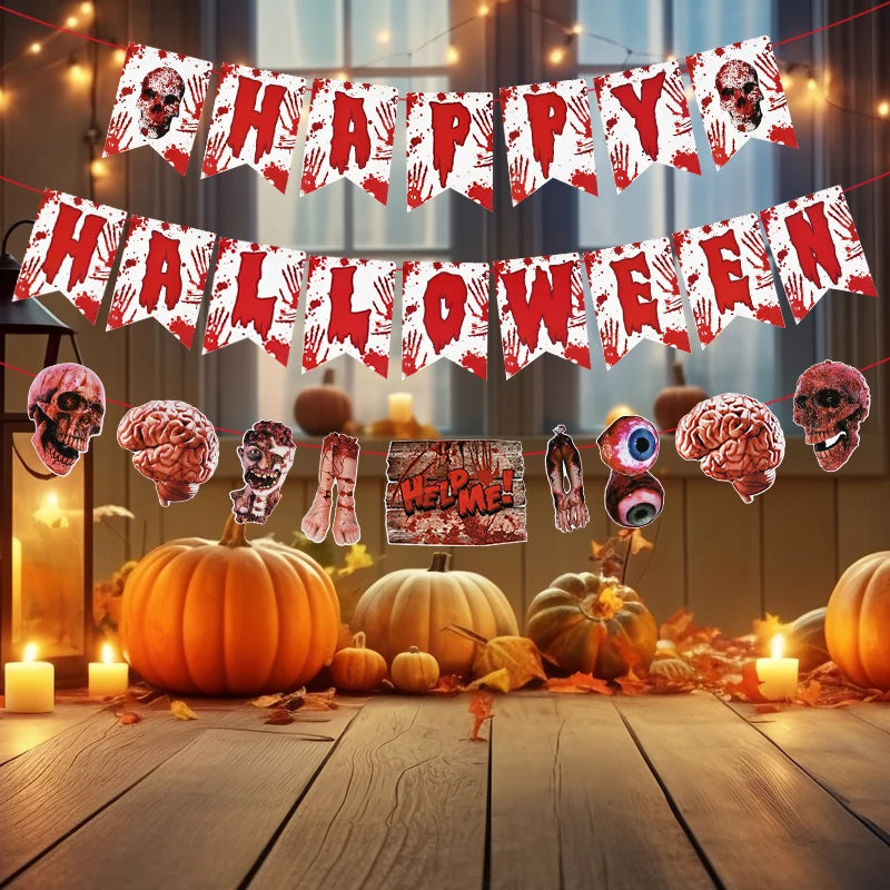 Kit de Décorations d'Halloween Sanglant avec Membres