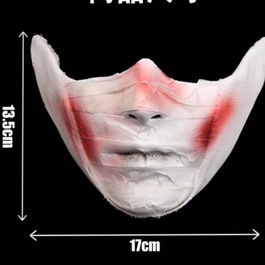 Masque d'Horreur Demi-Visage à Bandages Sanglants
