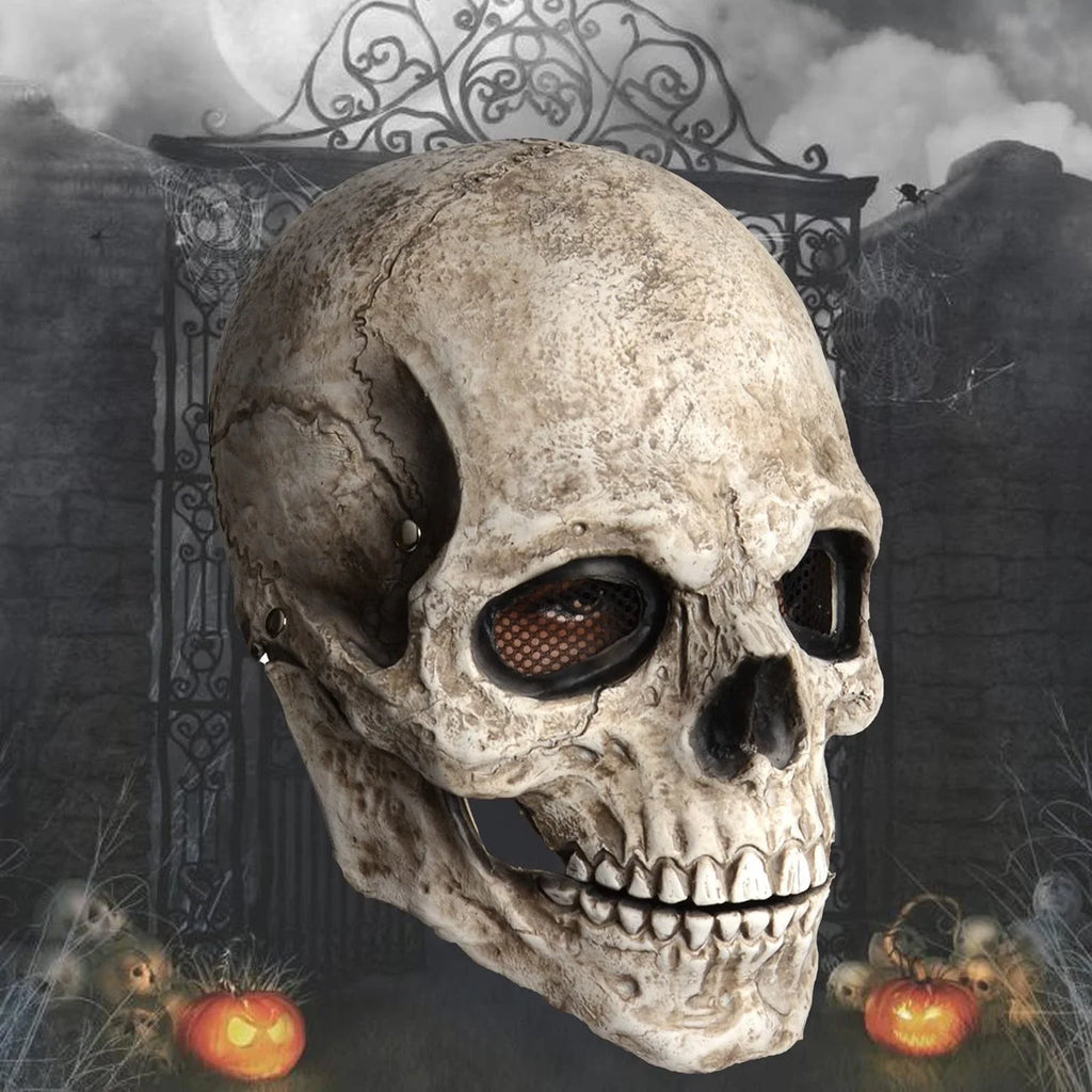 Masque Crâne Réaliste Vieilli aux Rivets