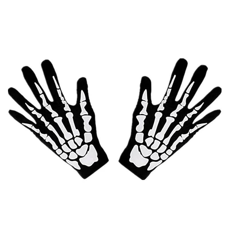 Kit Squelette Noir et Blanc Masque Gants et Manchon