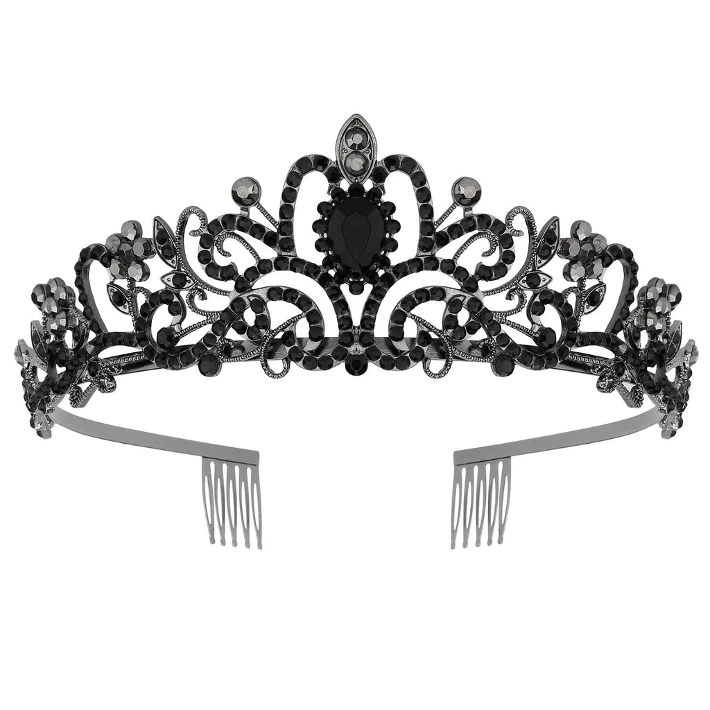 Kit de Mariée Gothique Noir Voile Tiare et Écharpes