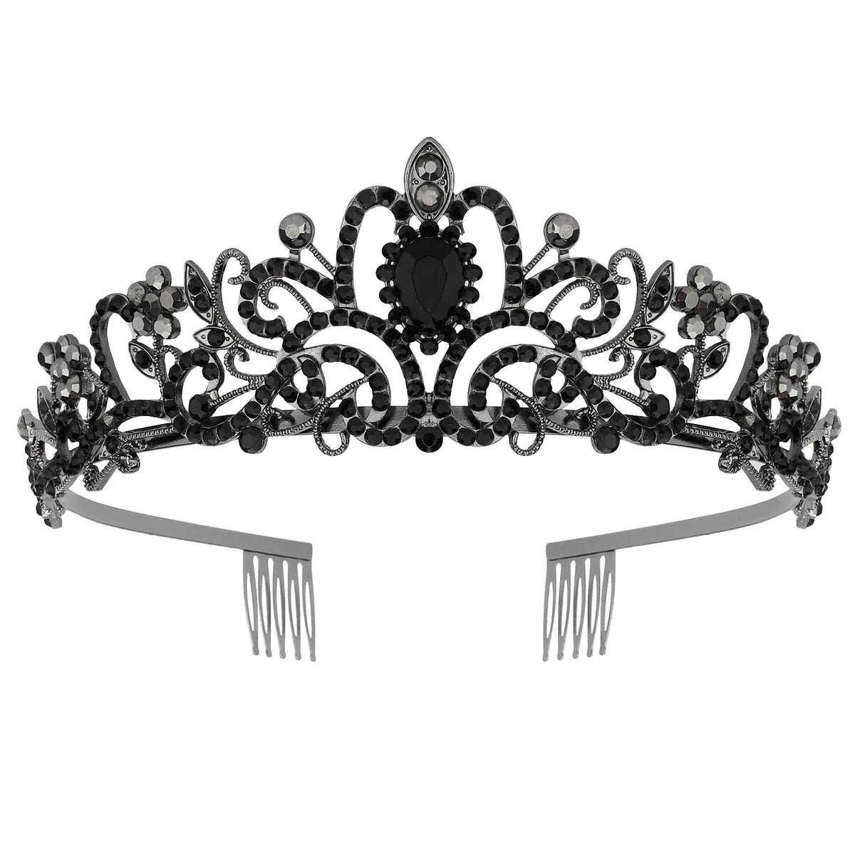 Kit de Mariée Gothique Noir Voile Tiare et Écharpes