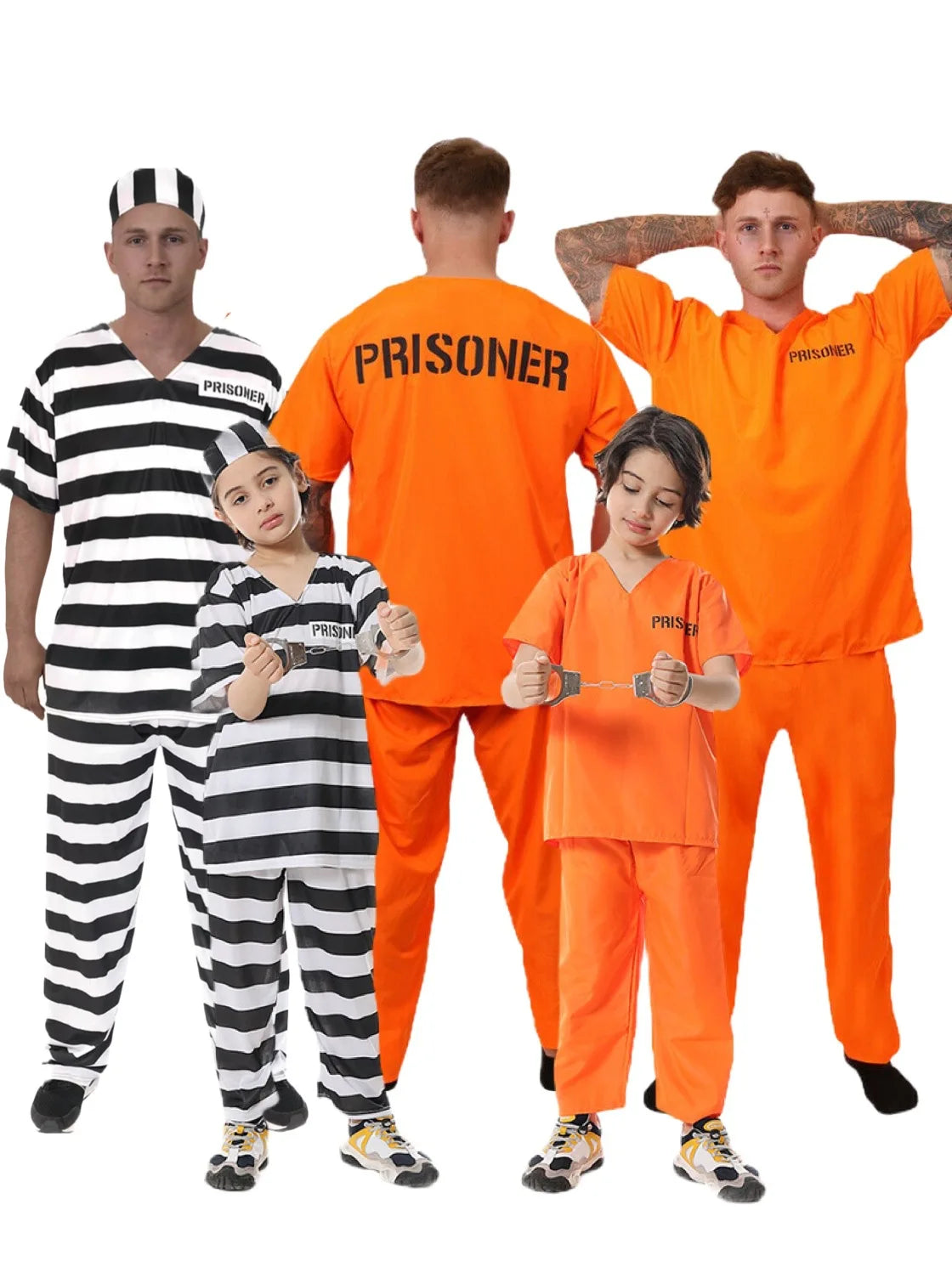 Déguisement de Prisonnier Orange ou Rayé Adulte Enfant