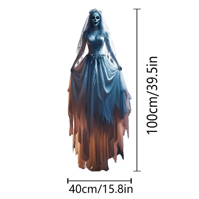 Décoration de Mariée Fantôme à Tête de Crâne Ensanglantée