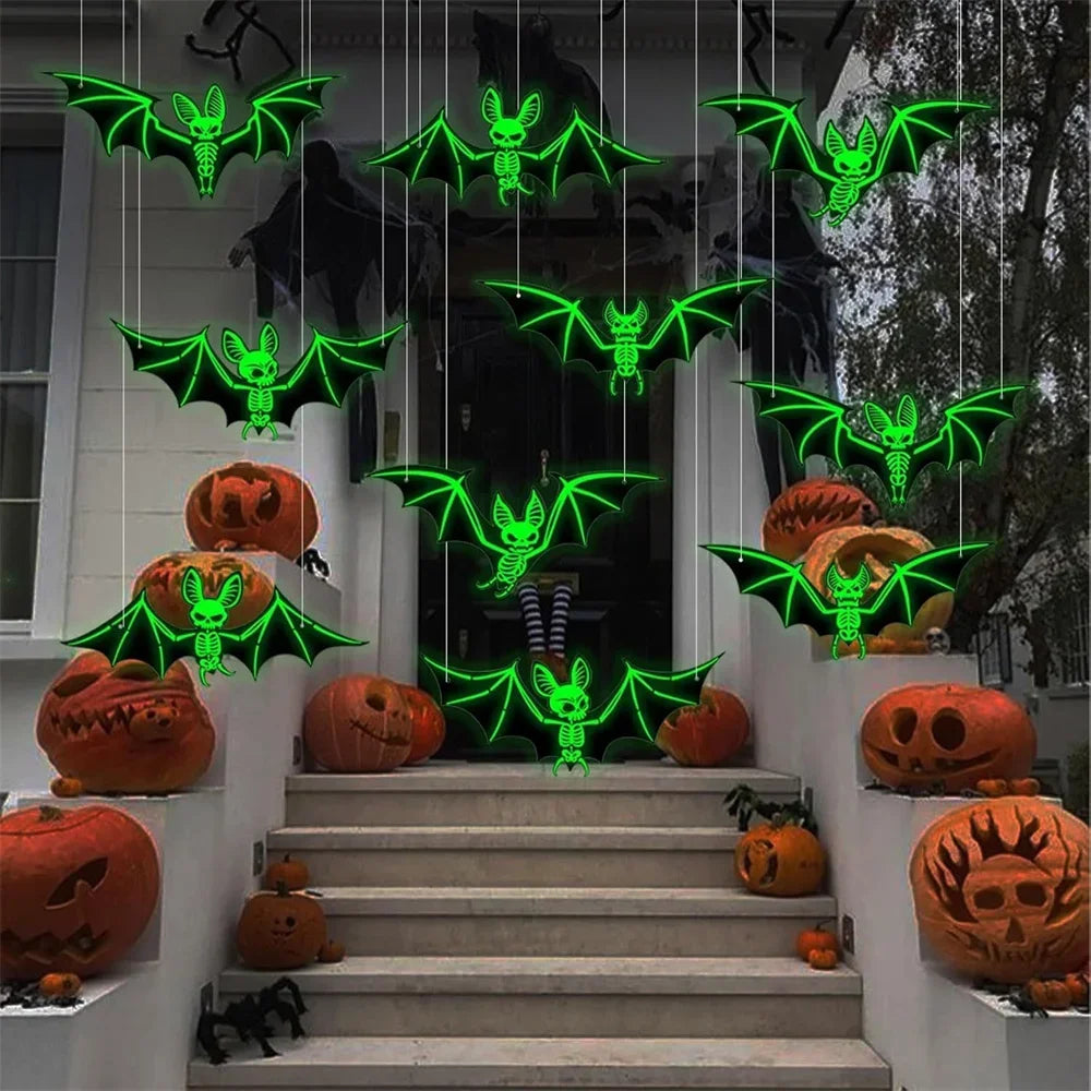 50 Chauves-Souris Squelettes Luminescentes d'Halloween