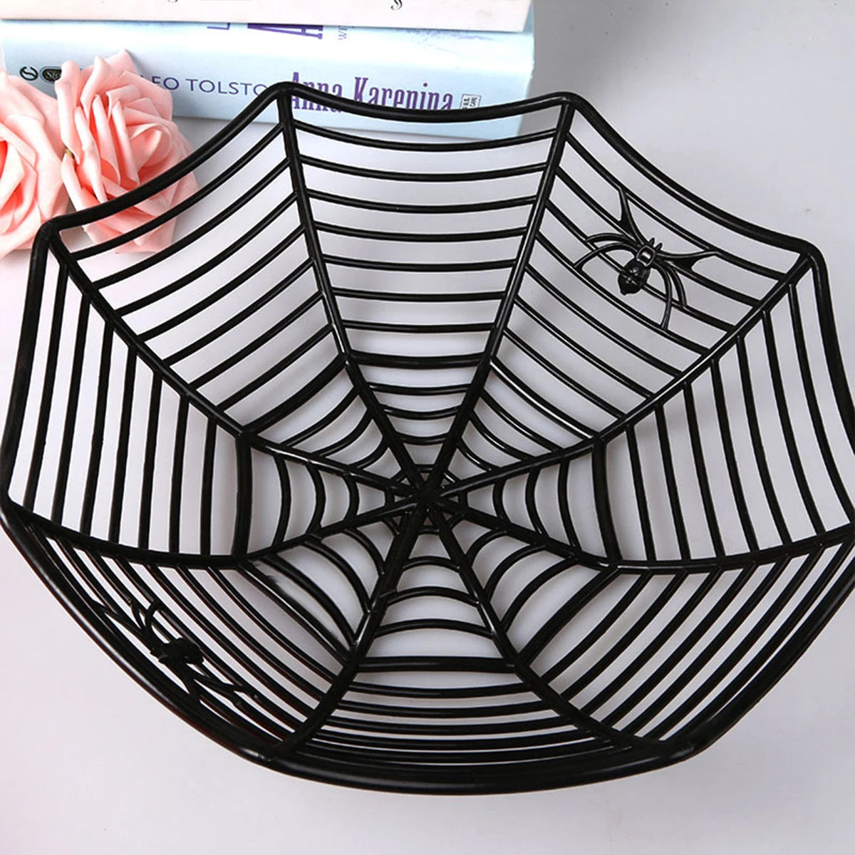 Corbeille à Bonbons Flexible Toile d'Araignée Halloween