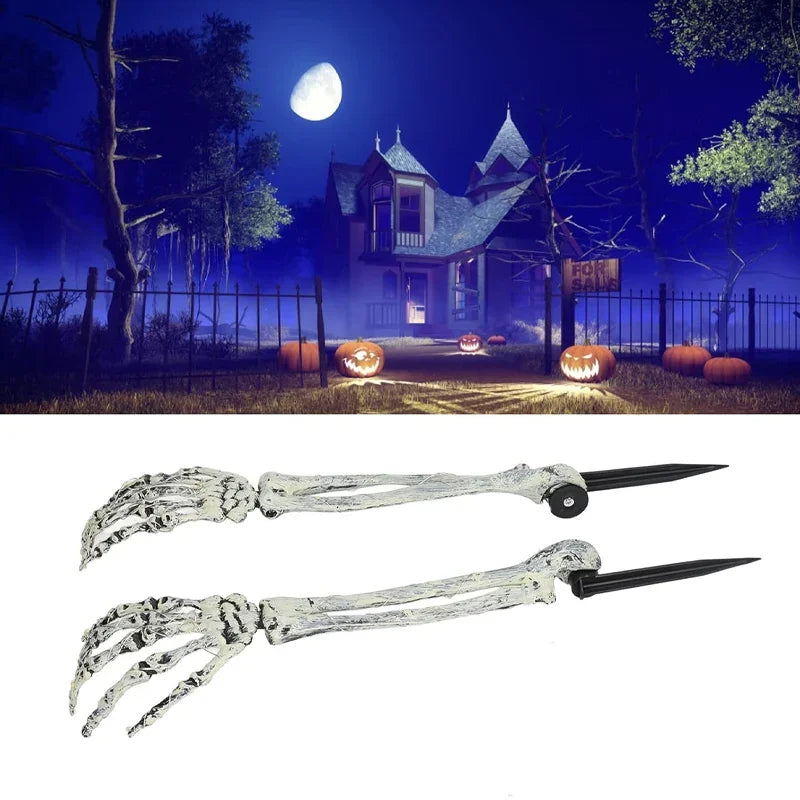 Bras Squelette de Jardin Halloween Effet Os Vieilli