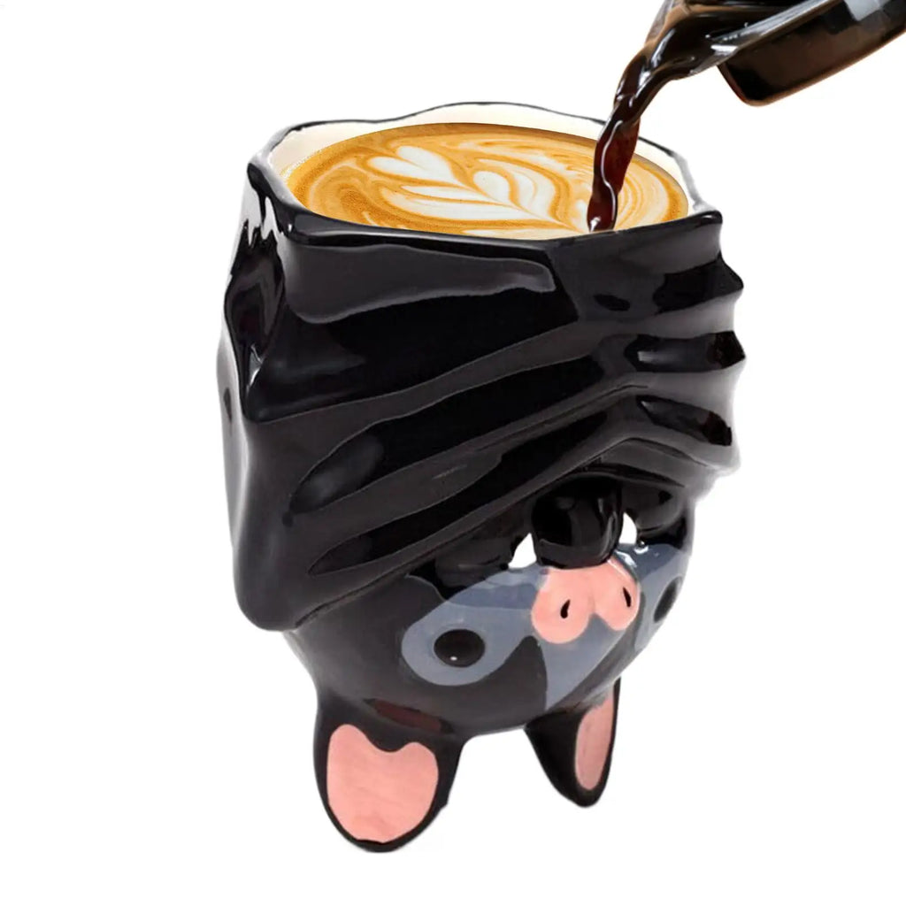 Mug Chauve-Souris en Céramique Noir Brillant