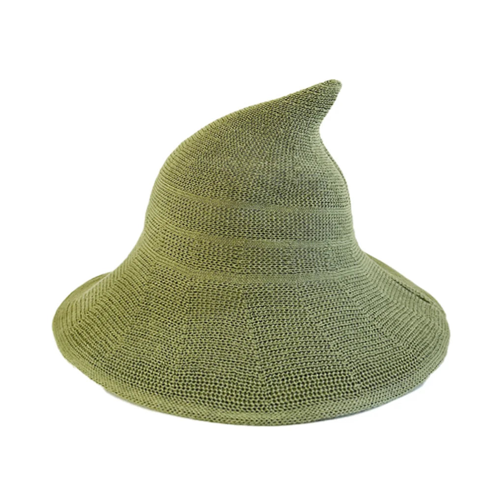 Chapeau de Sorcière en Maille Rouge Bordeaux