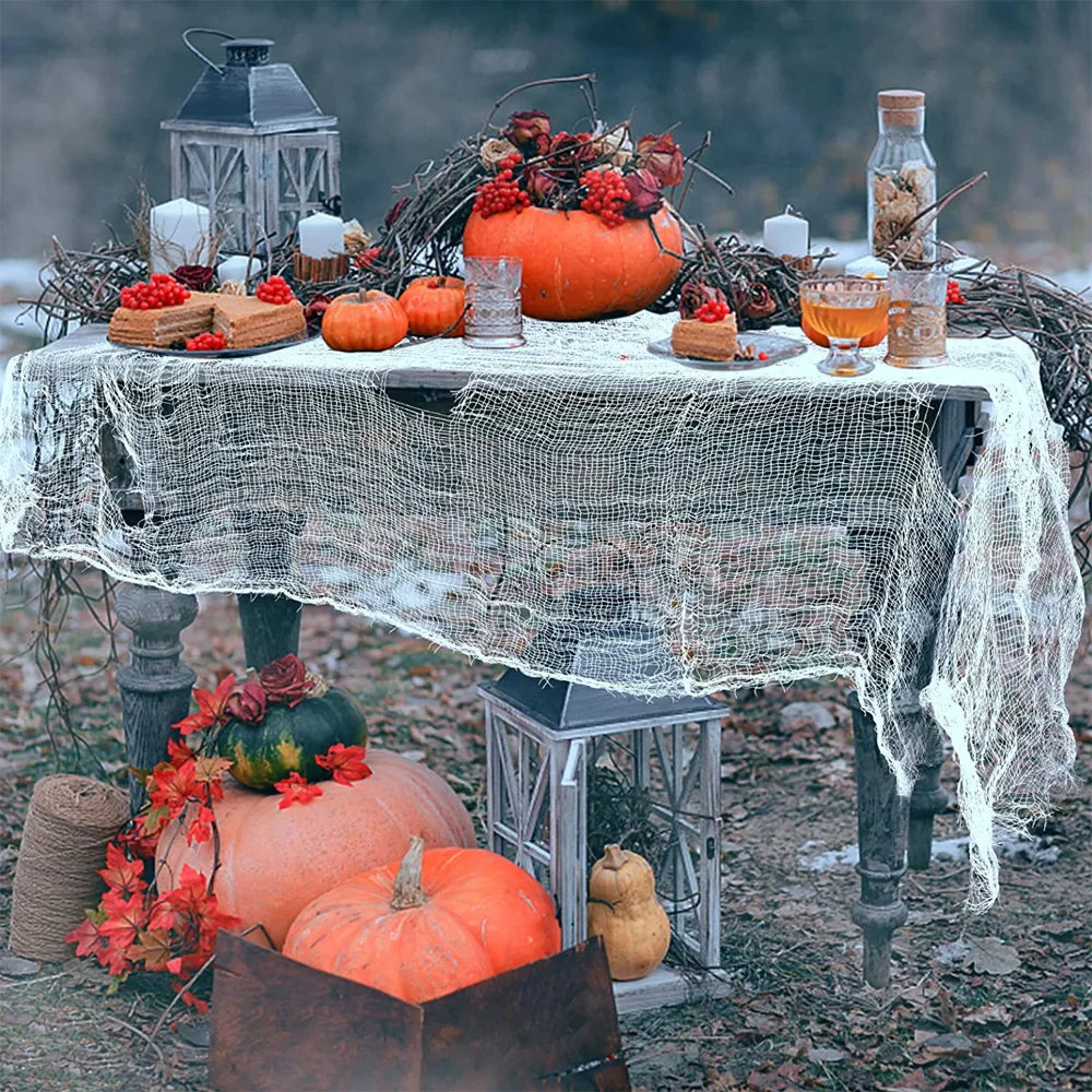 Tissu Hanté Noir Déchiré pour Halloween
