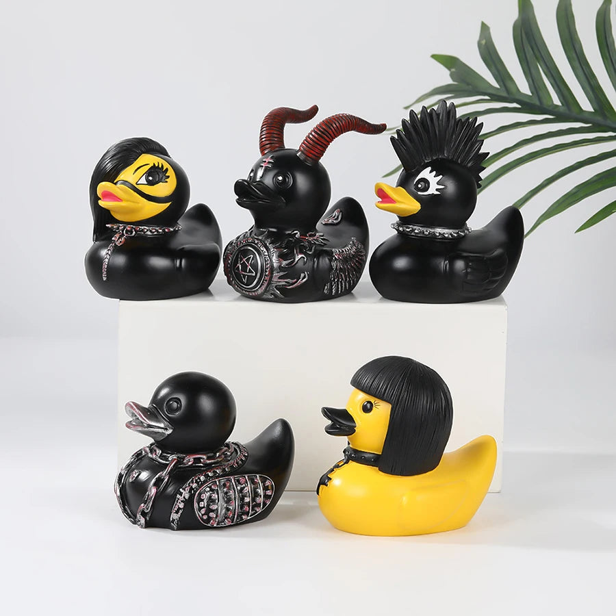 Canard de Bain Gothique Punk en Caoutchouc Noir