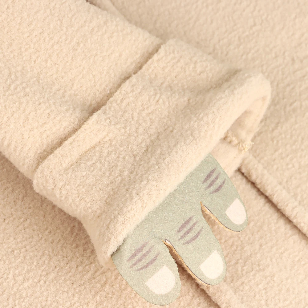Déguisement Enfant Grogu à Robe Crème et Capuche Peluche