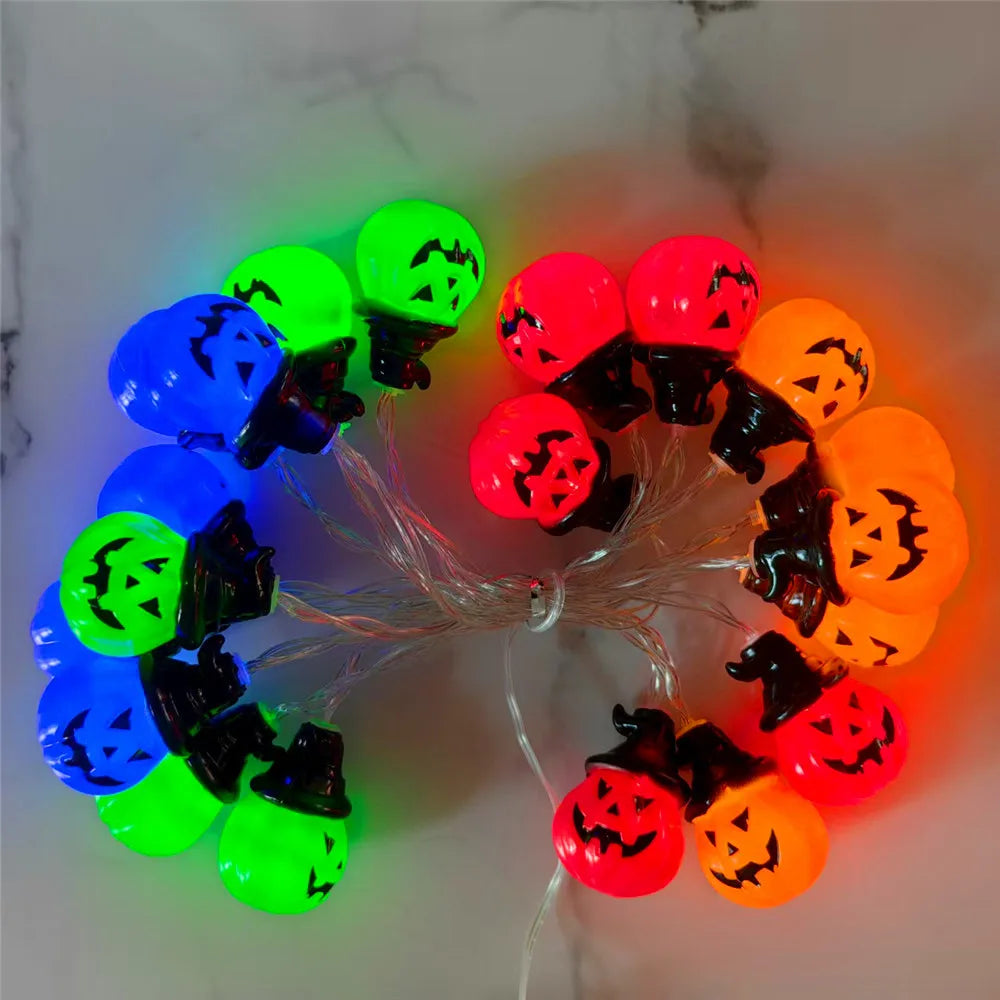 Guirlande Lumineuse à Citrouilles Multicolores d'Halloween