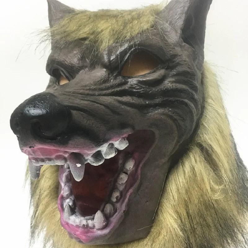 Masque de Cheval en Latex Marron à Bouche Ouverte