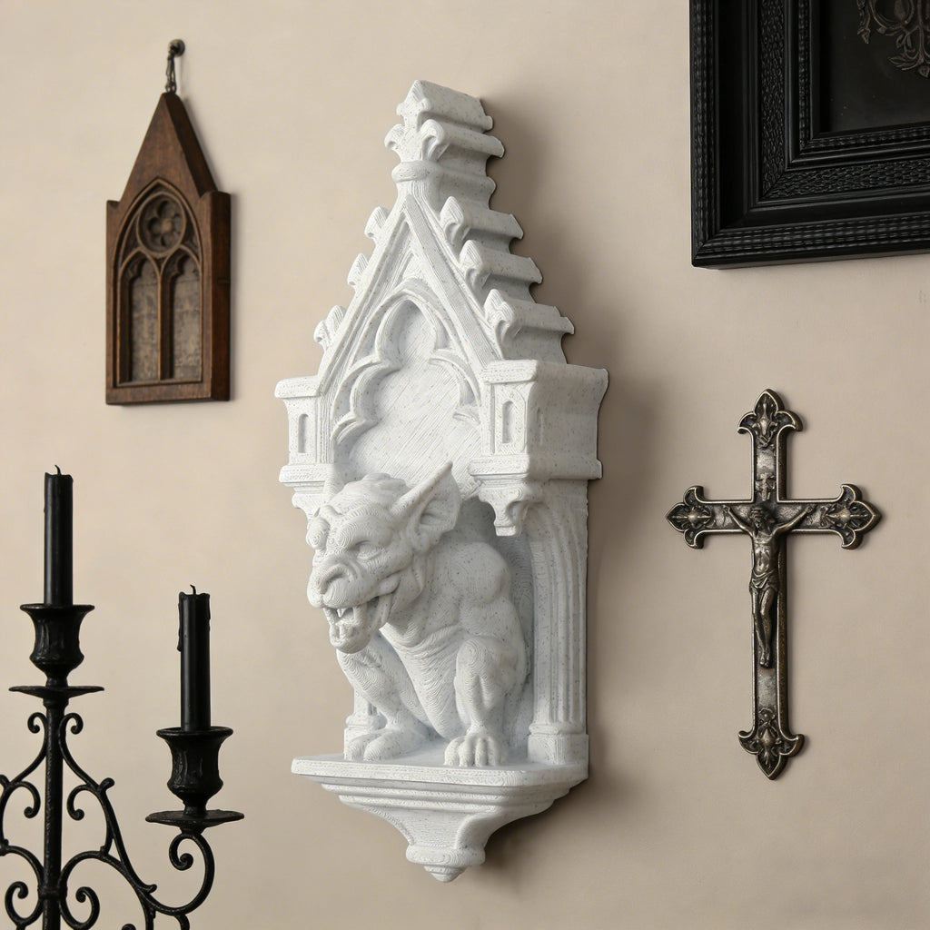 Gargouille Murale Gothique Blanche